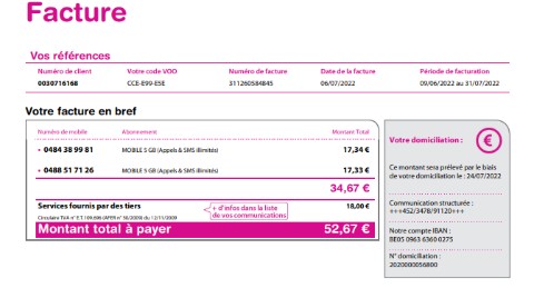 comment avoir ma facture réglo mobile